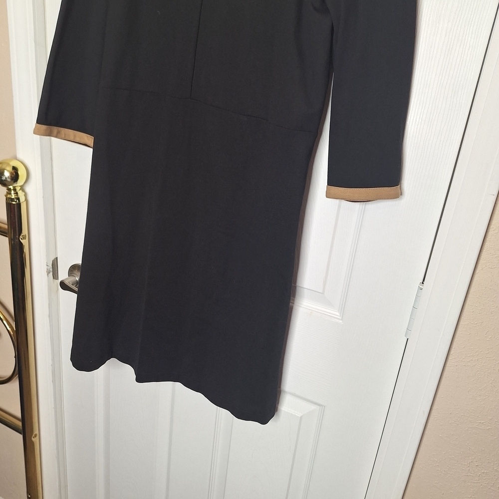 J. Jill Black Dress with Tan Accents Size Large - Picture 3 of 7